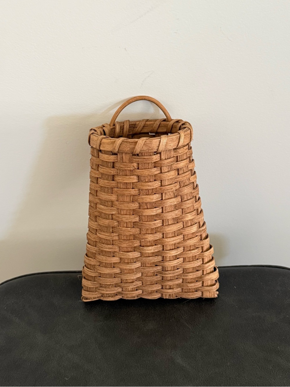 Vintage Primitive Woven Mini Basket Bag in Natural Tan